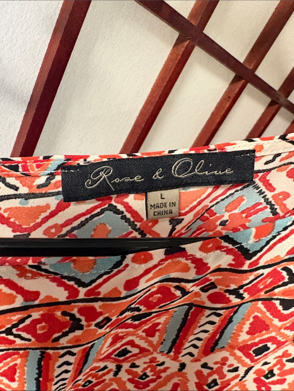 Clothing Label on Patterned Fabric